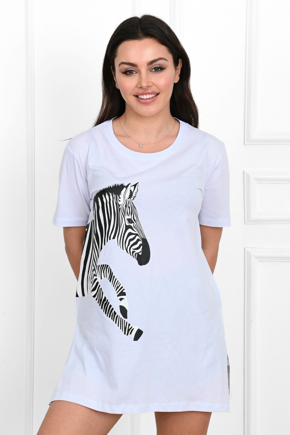 Tricou dama casual ZebraLove alb