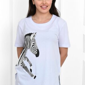 Tricou dama casual ZebraLove alb