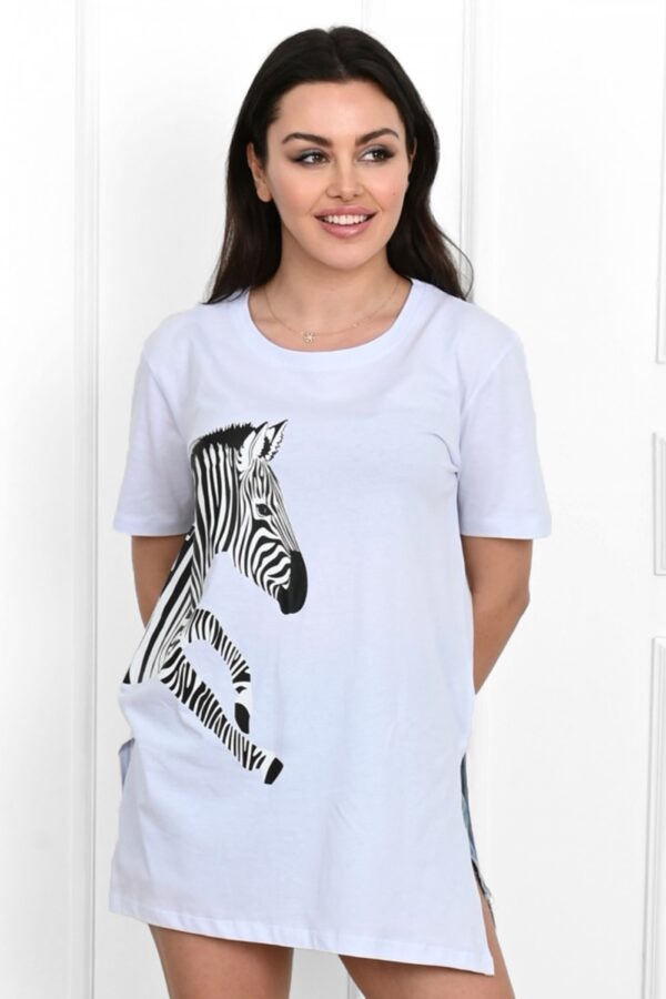 Tricou dama casual ZebraLove alb