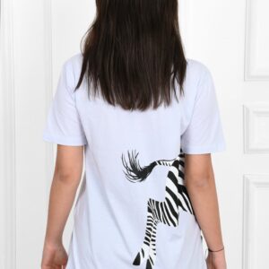 Tricou dama casual ZebraLove alb