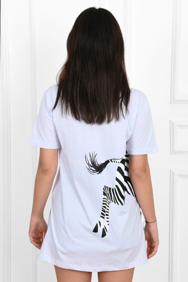 Tricou dama casual ZebraLove alb