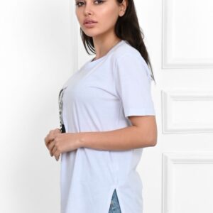 Tricou dama casual ZebraLove alb
