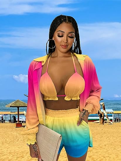 Compleu dama 3 piese Amka multicolor