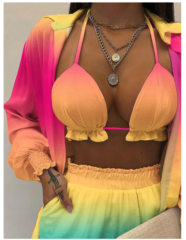Compleu dama 3 piese Amka multicolor