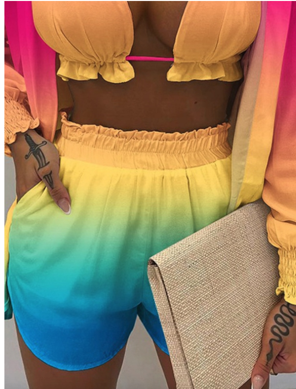 Compleu dama 3 piese Amka multicolor