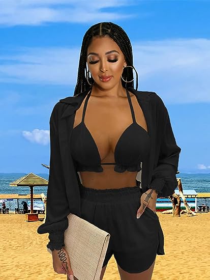Compleu dama 3 piese Amka negru