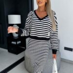Compleu dama Lena alb negru