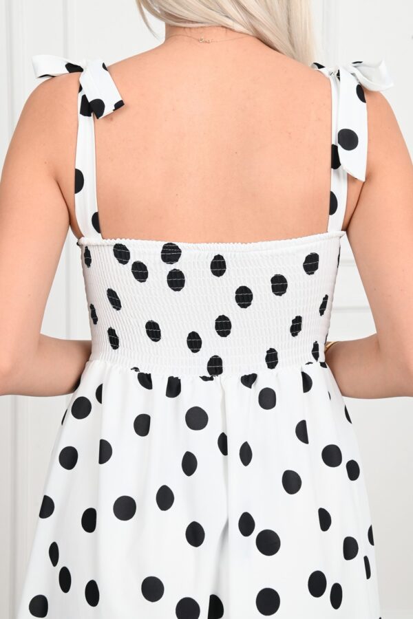 Rochie casual dama Aimee Dots alb negru