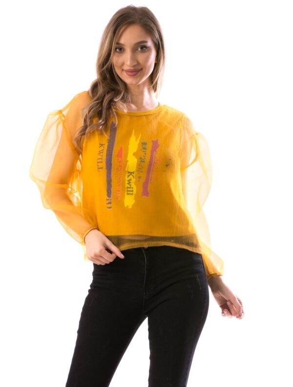 Bluza Dama Voal Mustar