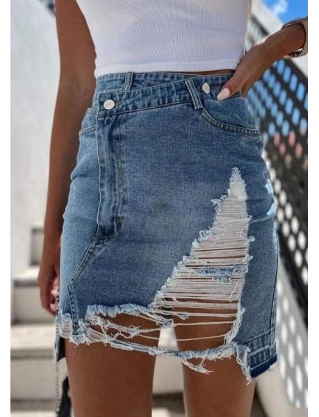 Fusta dama denim Frezny albastru