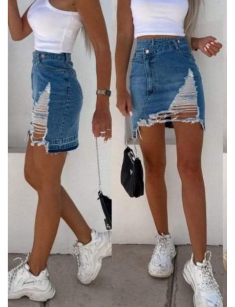Fusta dama denim Frezny albastru