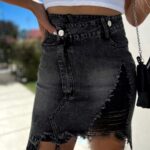 Fusta dama denim Frezny negru