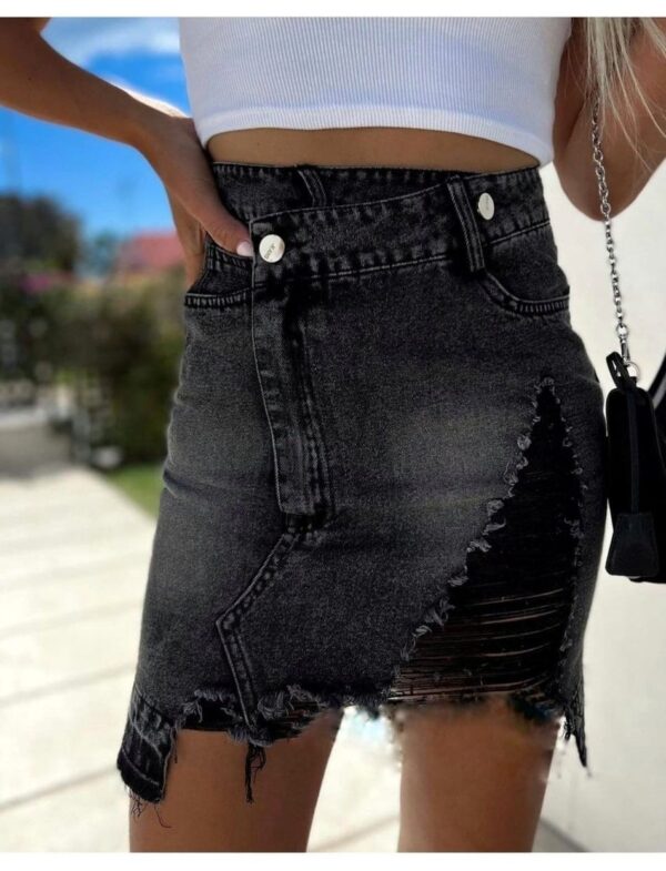 Fusta dama denim Frezny negru