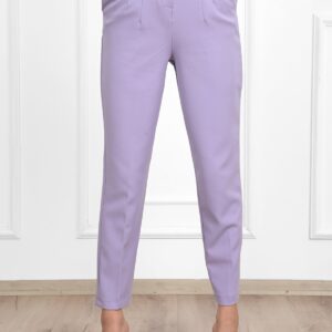 Pantalon dama office cu curele lila