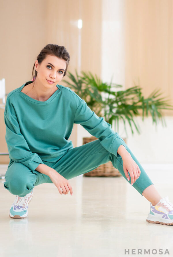 Pantaloni dama Ginette verde menta