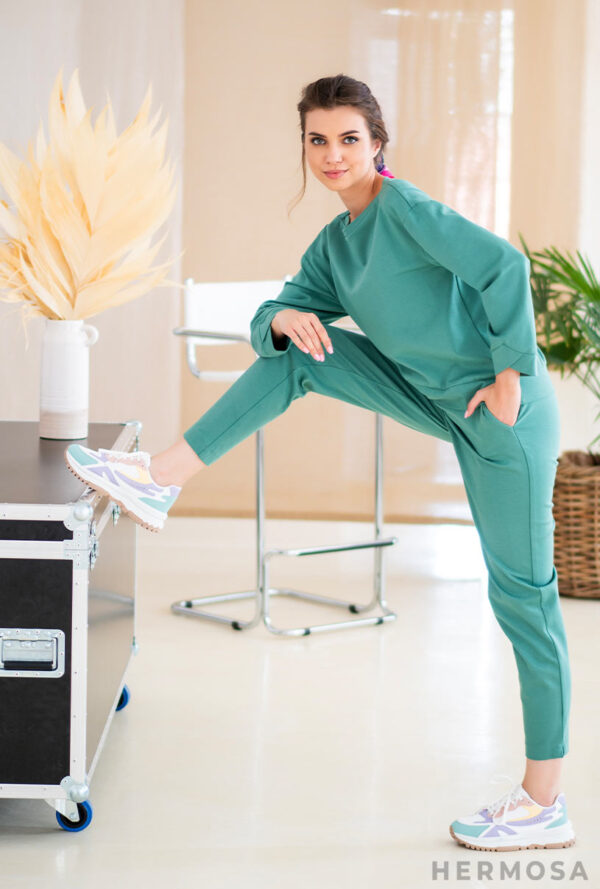 Pantaloni dama Ginette verde menta