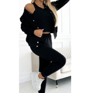 Trening dama 3 piese bumbac Arianna negru
