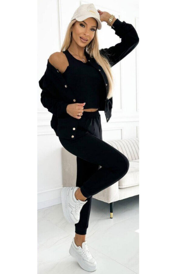 Trening dama 3 piese bumbac Arianna negru
