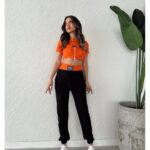 Compleu casual dama 3 piese Vag portocaliu-negru