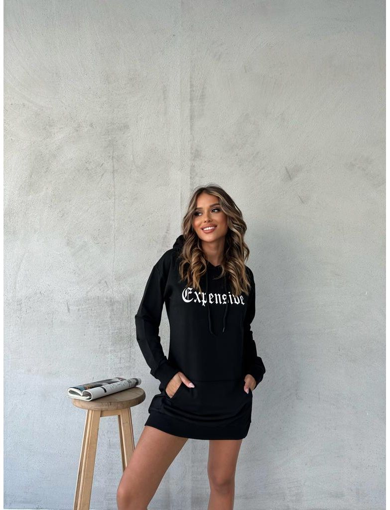 Rochie dama tip hanorac Expensive negru