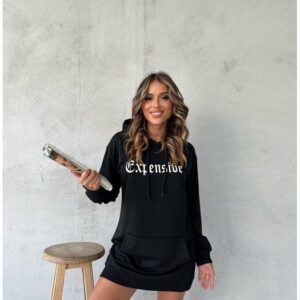 Rochie dama tip hanorac Expensive negru