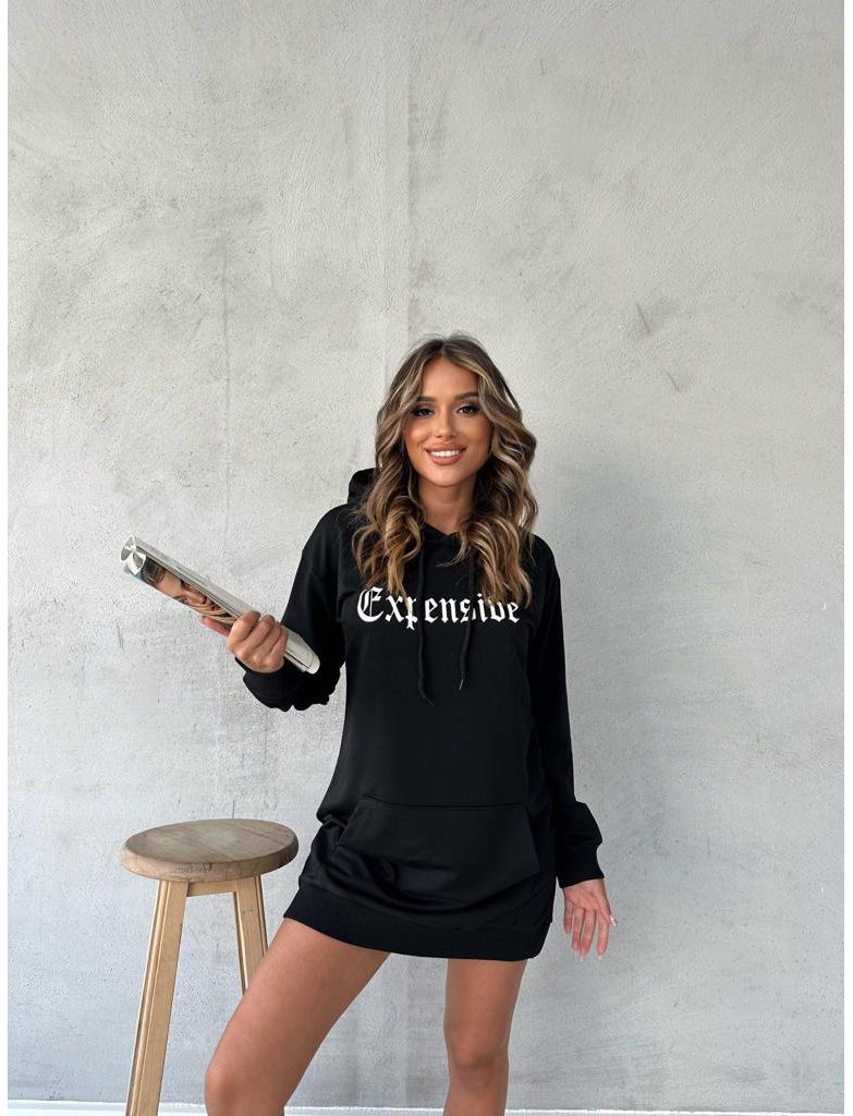 Rochie dama tip hanorac Expensive negru