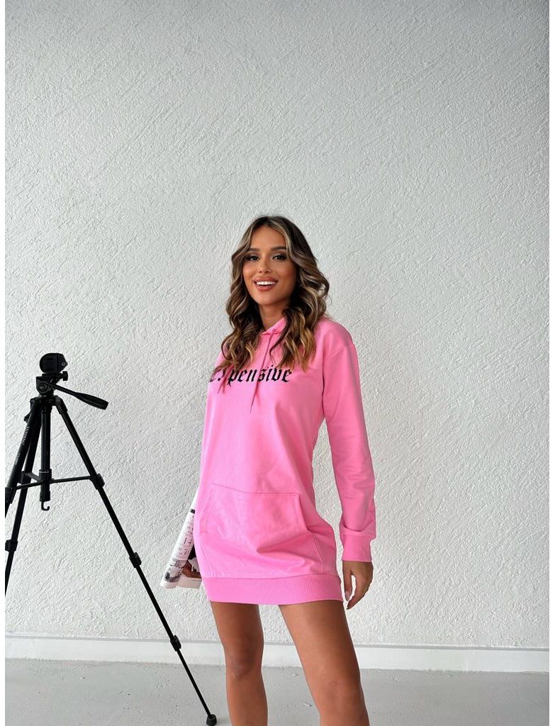 Rochie dama tip hanorac Expensive roz