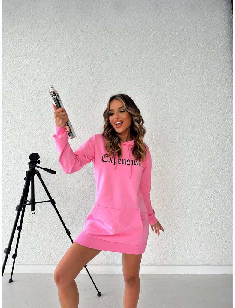 Rochie dama tip hanorac Expensive roz