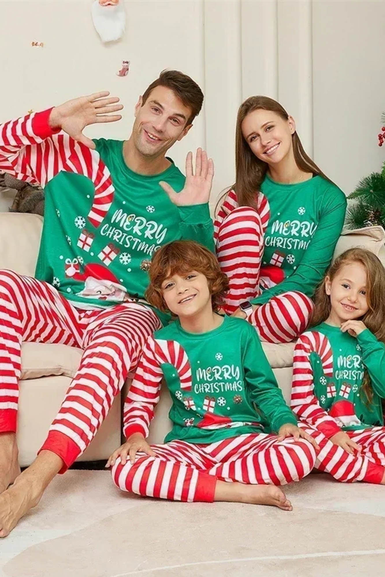 Pijama copil motive Craciun CandyCane