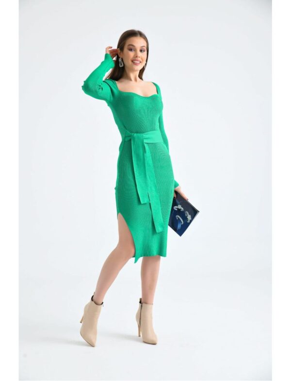 Rochie dama imprimeu striat Dia verde
