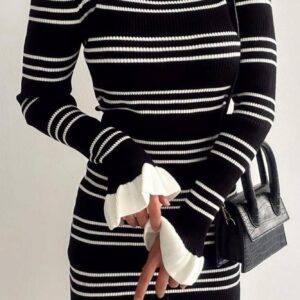 Rochie dama tricot Rina dungi
