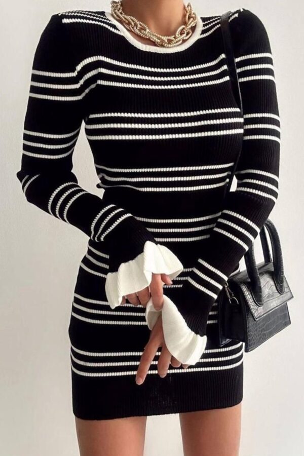 Rochie dama tricot Rina dungi