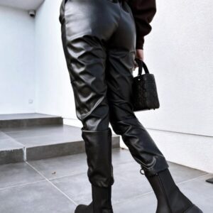 Pantaloni casual dama piele eco Mina