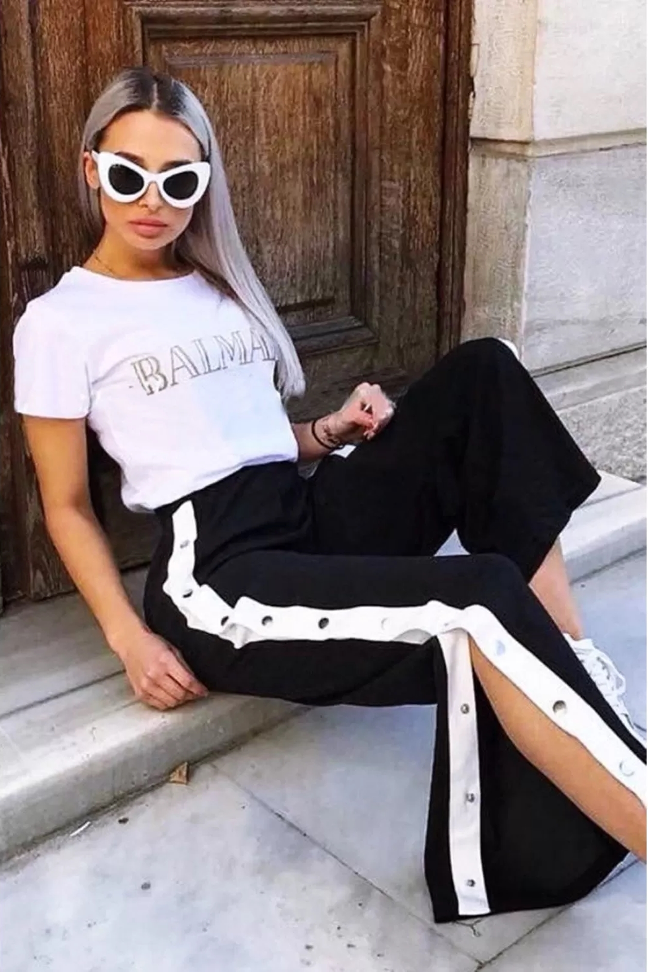 Pantaloni sport dama cu capse Lilia