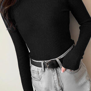 Bluza dama casual cu guler scurt Maria negru