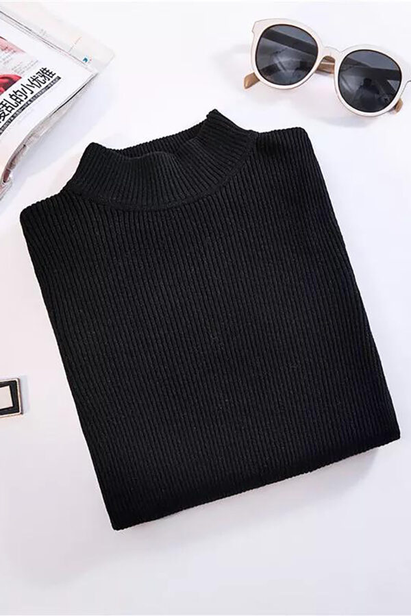Bluza dama casual cu guler scurt Maria negru