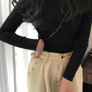 Bluza dama casual cu guler scurt Maria negru