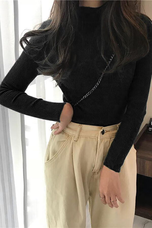 Bluza dama casual cu guler scurt Maria negru