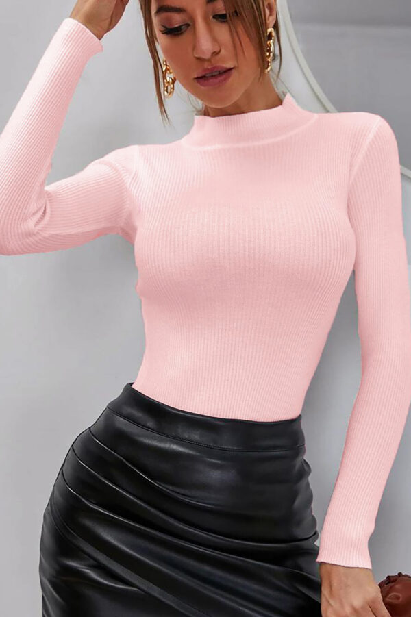 Bluza dama casual cu guler scurt Maria roz pudra