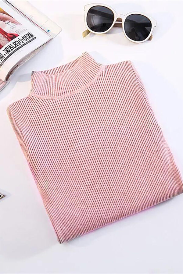 Bluza dama casual cu guler scurt Maria roz pudra