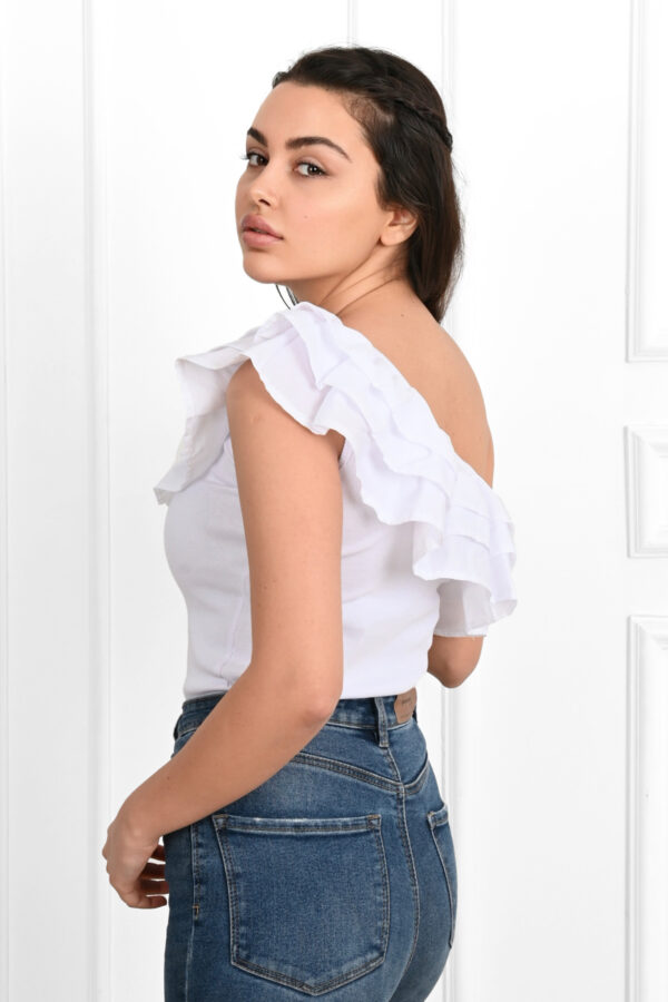 Body dama ShoulderPuff alb