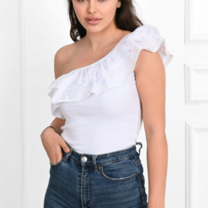 Body dama ShoulderPuff alb
