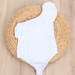 Body dama ShoulderPuff alb