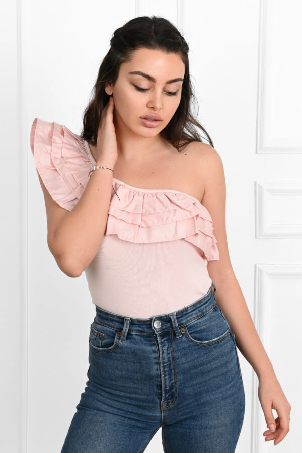 Body dama ShoulderPuff roz pudra