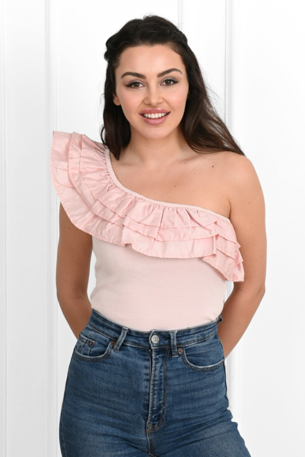 Body dama ShoulderPuff roz pudra