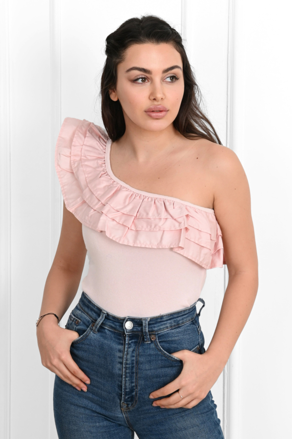 Body dama ShoulderPuff roz pudra