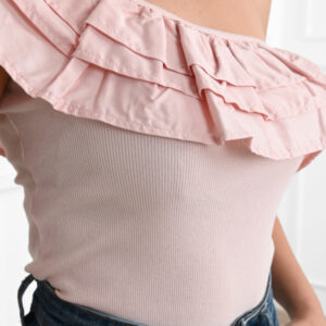 Body dama ShoulderPuff roz pudra