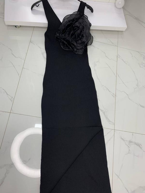Rochie dama tricot BigFlower negru