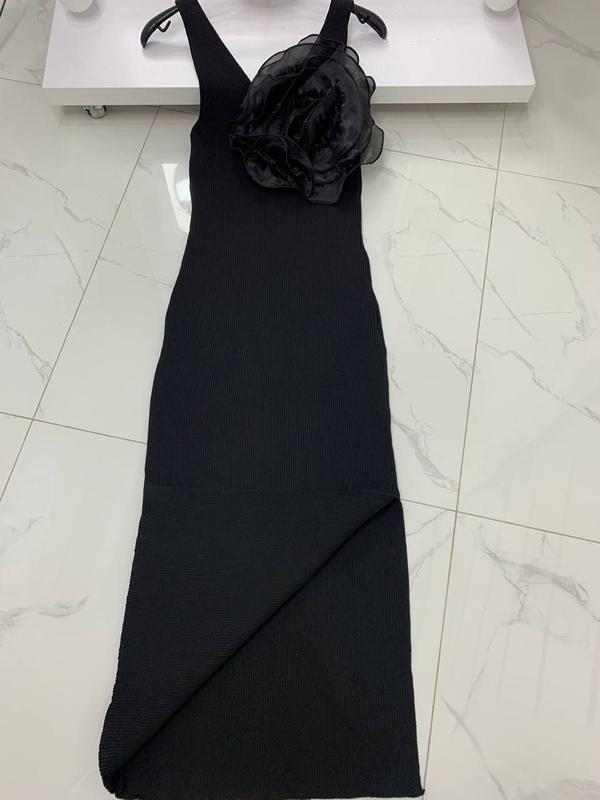 Rochie dama tricot BigFlower negru