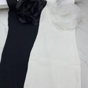 Rochie dama tricot BigFlower alb